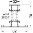 Импост оконно-дверной ALUMARK 82 /32 мм 6м Белый RAL9016