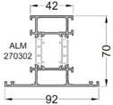 Импост оконно-дверной ALUMARK 92 /42 мм 6м неокрашенный