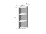 Корпус навесной радиусный 30*34*96 высокий