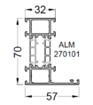 Рама оконная ALUMARK 57/32 мм 6м Белый RAL9016