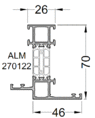 Рама зажимная ALUMARK 46/26 мм 6м неокрашенный