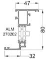 Створка оконная ALUMARK 32/47 мм 6м Белый RAL9016