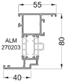 Створка оконная ALUMARK 40/55 мм 6м Белый RAL9016