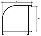 ESQU/02X SM (566) Угол 60х60, бел. (6,0 м)