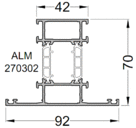 Импост оконно-дверной ALUMARK 92 /42 мм 6м неокрашенный