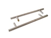 Ручка для алюминиевых дверей со смещением, комплект с креплением, L= 500, м/о= 300, D32, матов.