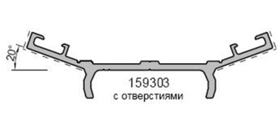 Планка прижимная  20 гр. (симм.)  бел. 6м. Изображение