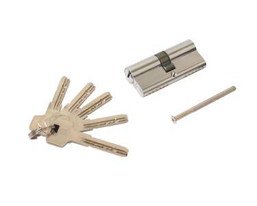 Цилиндр профильный ELEMENTIS 35(ключ)/35(ключ) ЦАМ, 5 перфорированных ключей, никелированный Изображение