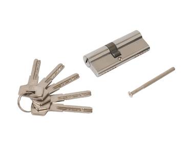 Цилиндр профильный ELEMENTIS 35(ключ)/45(ключ) ЦАМ, 5 перфорированных ключей, никелированный Изображение
