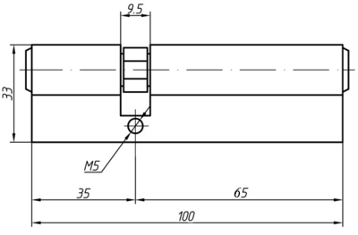 Цилиндр профильный MAXBAR 847/K 35-65, никелированный Изображение 2