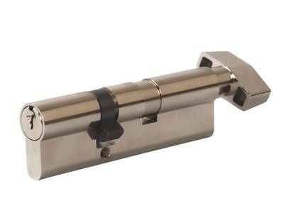 Цилиндр профильный MAXBAR с плоской ручкой CVG/K 65(ручка)/35(ключ), никелированный Изображение 3