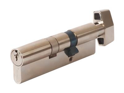 Цилиндр профильный MAXBAR с плоской ручкой CVG/K 35 (ручка)/65 (ключ), никелированный Изображение 2