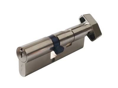 Цилиндр профильный MAXBAR с плоской ручкой CVG/K 55(ручка)/40(ключ), никелированный Изображение 3