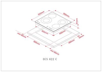 ECS 622 C Варочная панель электрическая, бежевый Изображение 5