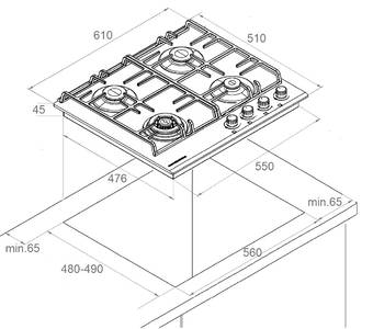 Газовая варочная поверхность Kuppersberg FS 601 W Silver, белый Изображение 4