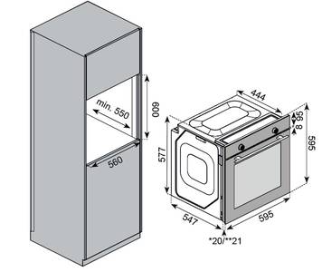 HF 603 BX Духовой шкаф электрический, нержавеющая сталь Изображение 4