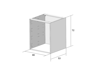 Корпус напольный 80*53*72 под мойку, 1 полка Изображение