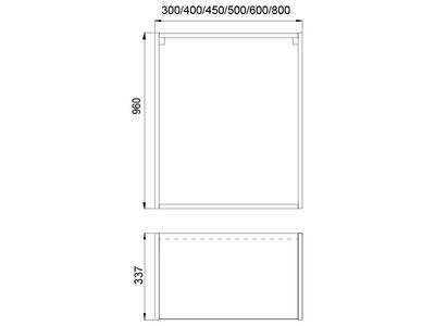 Корпус навесной 30*34*96 высокий, 2 полки Изображение 4