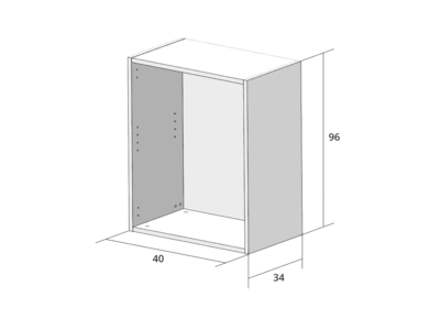 Корпус навесной 40*34*96 высокий, 2 полки Изображение