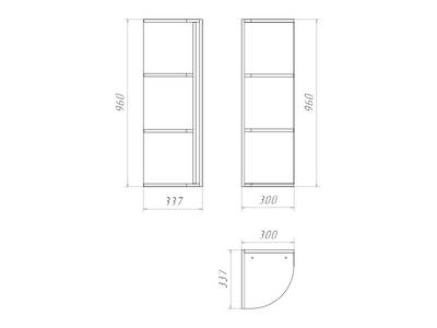 Корпус навесной радиусный 30*34*96 высокий Изображение 2