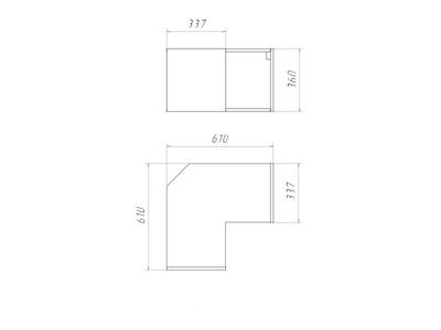Корпус навесной угловой Г-образный 61*61*36 низкий Изображение 2