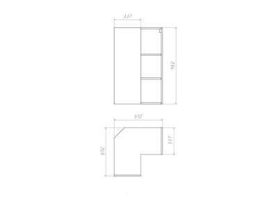 Корпус навесной угловой Г-образный 61*61*96 высокий Изображение 2