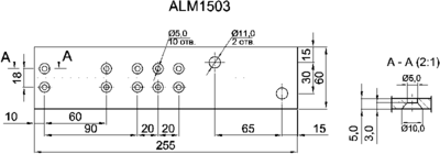 Пластина крепления стойки ALUMARK 255 мм толщина 5 мм Изображение 2