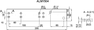 Пластина крепления стойки ALUMARK 295 мм толщина 5 мм Изображение