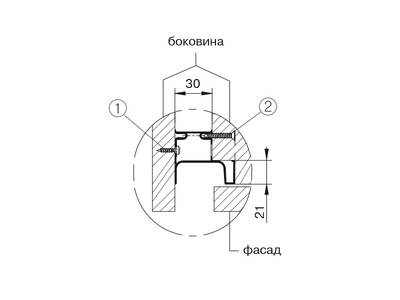 Профиль GOLA FIRMAX вертикальный боковой L=3000mm, алюминий черный Изображение 3