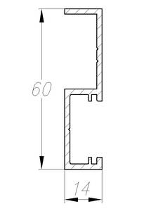 Профиль уплотнения S-обр. для 1-ств. двери ST FLEX, длина: 5100 мм 32542601120 Изображение