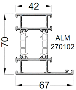 Рама оконная ALUMARK 67/42 мм 6м неокрашенный Изображение