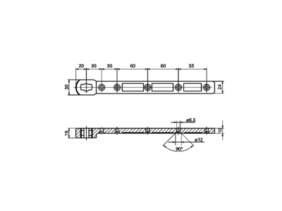 Рейка нижняя для маятниковой двери Geze (TS 36 184) Изображение 2