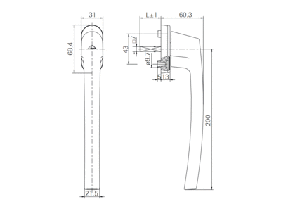 Ручка Patio штифт 37, R05.5, бронза Изображение 6