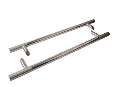 Ручка для алюминиевых дверей со смещением, комплект с креплением, L= 800, м/о 600, D=32 Изображение
