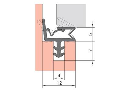 Уплотнитель контурный для межкомнатных дверей DEVENTER, ТЭП, бежевый RAL 1001 Изображение 4