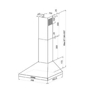 Вытяжка декоративная купольная BRIZ 500 INOX, ширина 500 мм, нержавейка Изображение 2