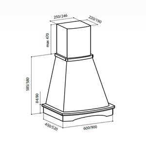 Вытяжка классическая ASTORIA 600 WHITE, ширина 600 мм, белый Изображение 2